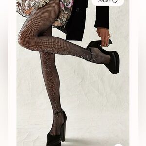 Free People Rhinestone Glitter Tights NIP